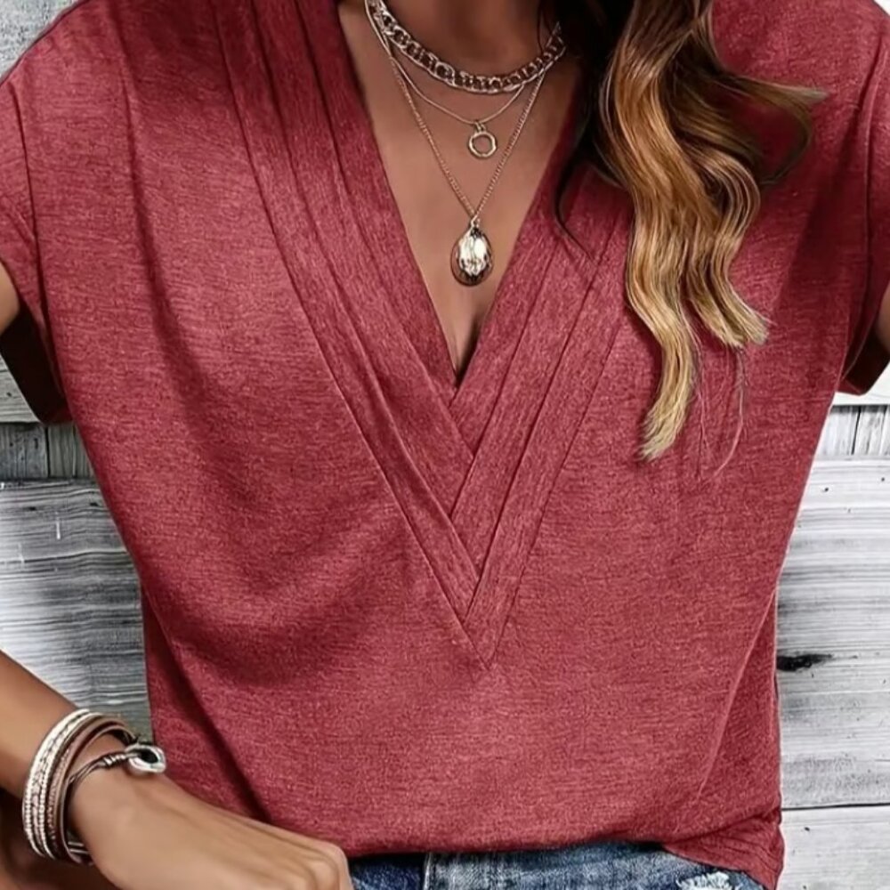 Women's V-Neck T-Shirt, Size 14